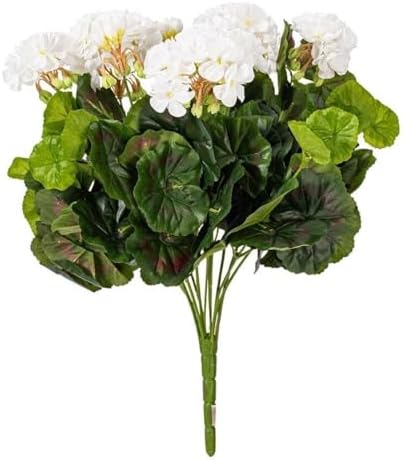 Vickerman 175 Inch Artificial White Geranium Bush