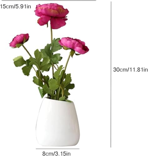 1181inch Silk Rose Artificial Flower Arrangement in Ceramic Vase