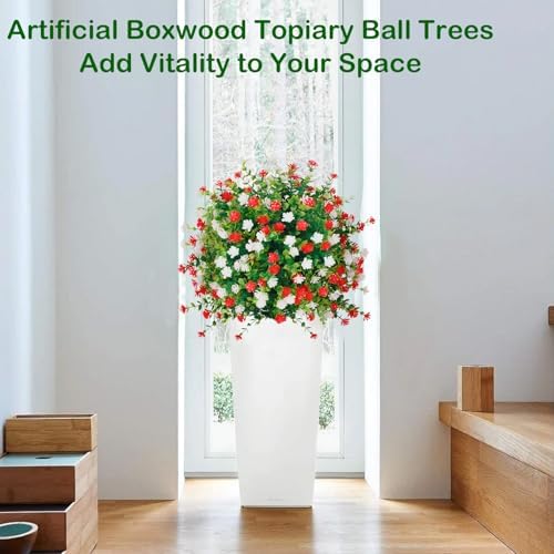 Artificial Topiary Ball with Ground Spike Set of 2