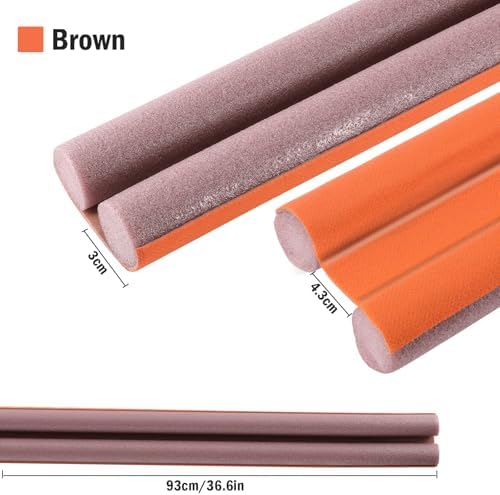 Lineba Door Draft Stopper 36 Inch Adjustable Brown Sweeps
