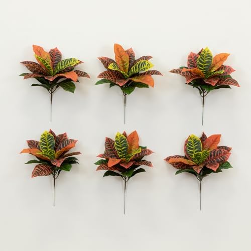 Nearly Natural 17 Garden Croton Artificial Plant Set of 6
