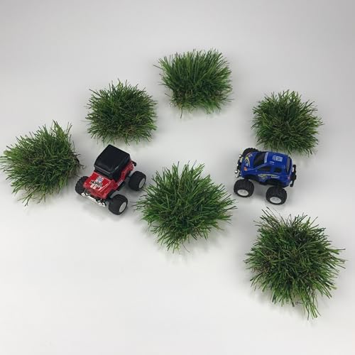 Mini Plastic Artificial Weeds Tufts DIY Fake Grass Clusters Autumn 12PCS