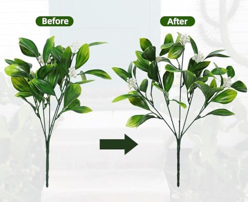 RECUTMS Artificial Shrubs with Fern Leaves and Hanging Roses