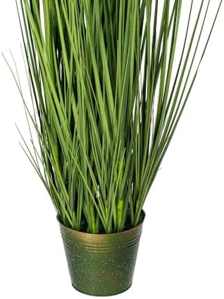 Vickerman 60 Inch Artificial Green Grass with Iron Pot Decor