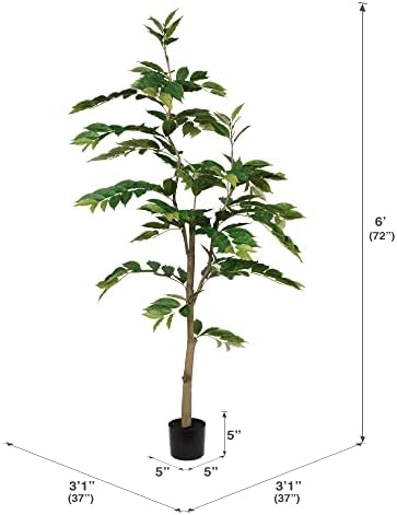Vickerman 6 Foot Realistic Artificial Nandina Tree with 284 Leaves