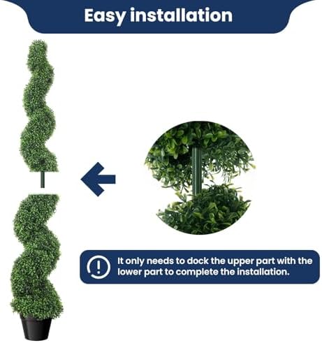 Artificial Boxwood Tree 59 Inch Outdoor Decor