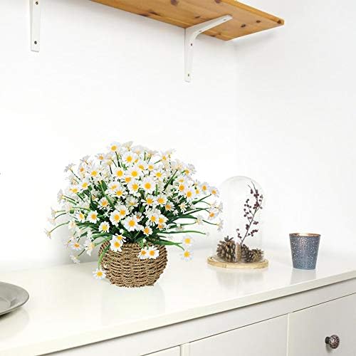 8 Bundles Artificial Daisies Flowers for Outdoor Decor