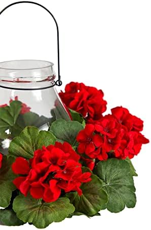 Nearly Natural 16 Inch Artificial Geranium Candelabrum