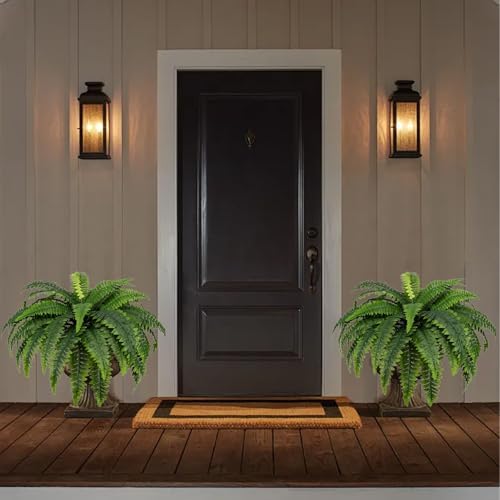 MDAL Large Artificial Boston Fern Bush Set of 2 48 Inch