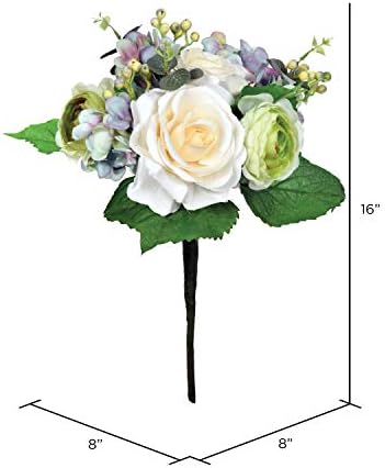 Vickerman 16 Inch White Hydrangea Bush Artificial