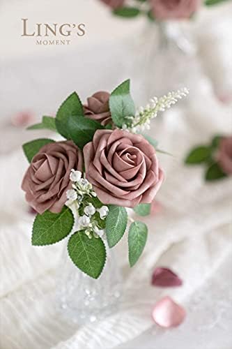 Lings Moment Artificial Rose Leaves Bulk Decor 35Pcs