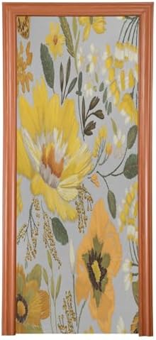 Susiyo Yellow Wildflowers Daisies Halloween Door Cover