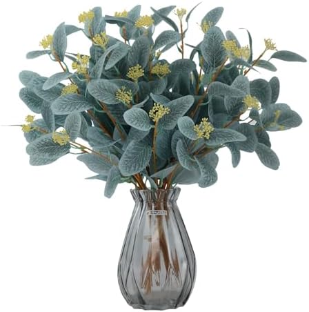 Rosscer 12Pcs Artificial Eucalyptus Stems with Leaves and Berries