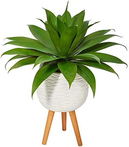 Nearly Natural 33in Agave Succulent with White Planter