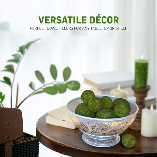 Pack of 23 Artificial Moss Balls Green Decor Set