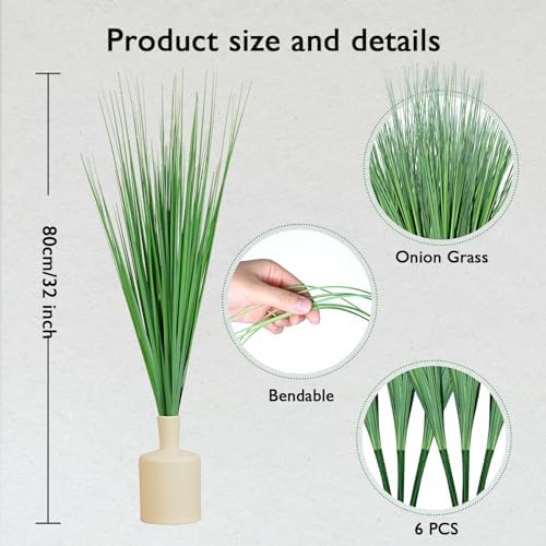 32 Inch Artificial Onion Grass 6 Pack