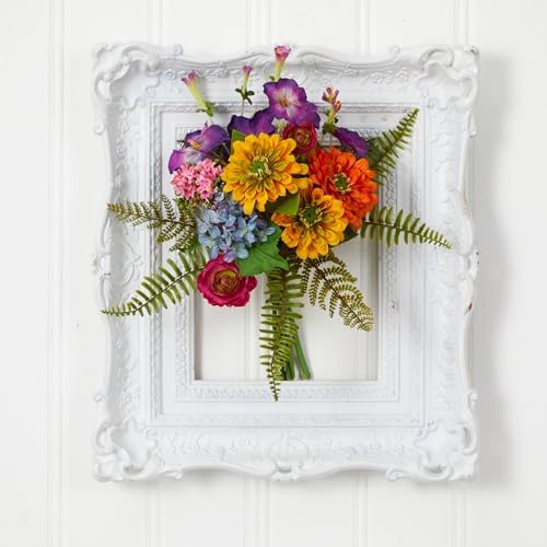 Nearly Natural 13in Mixed Flowers Artificial Bush Set of 2
