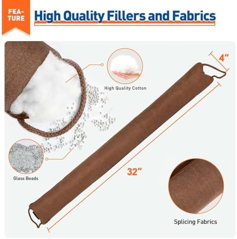 MAGZO Door Draft Stopper 32 Inch Brown