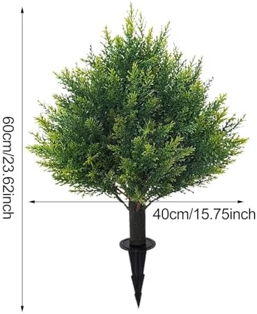Artificial Cedar Topiary Trees Faux Greenery Decor