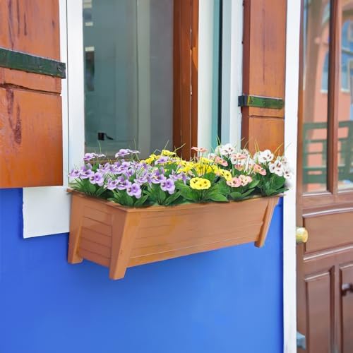 Poolfind Artificial Flowers 12 Bundles UV Resistant Pansy Decor