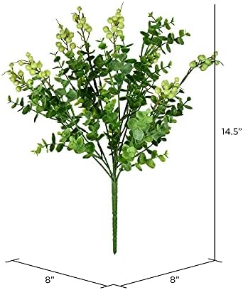 Vickerman Artificial Light Green Money Leaf Bush 145 Inch 2 Pack