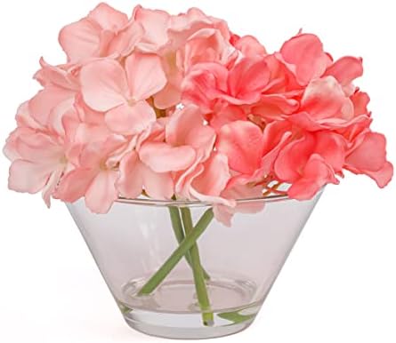 National Tree Company Artificial Hydrangea Bouquet with Vase Pink 8 Inches