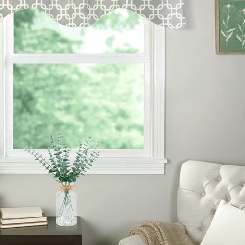 Lovmeety Artificial Eucalyptus Stems with Faux Water in Glass Vase