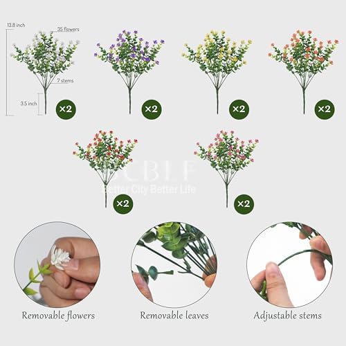 12 Bundle Artificial Flowers for Outdoor Use