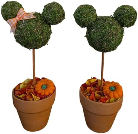 Minnie And Mickey Seasonal Topiary Set 6 Inch