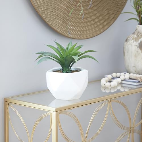 Deco 79 Artificial Agave Plant with White Ceramic Pot