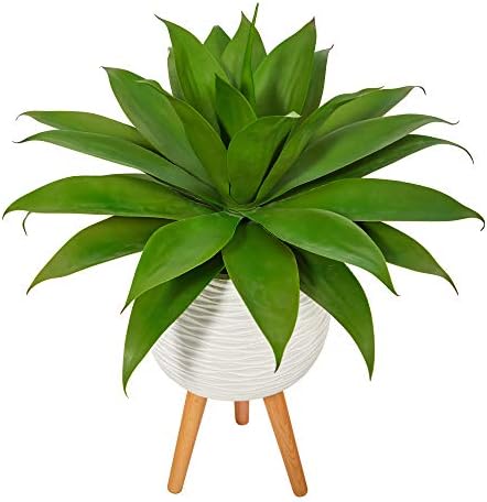 Nearly Natural 33in Agave Succulent with White Planter