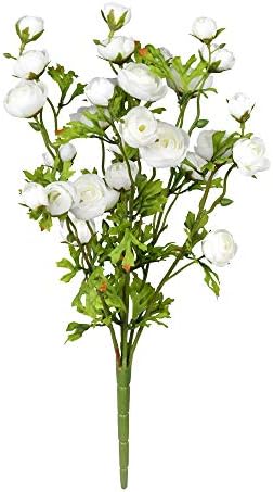 Vickerman 18 Inch Artificial White Ranunculus Bush