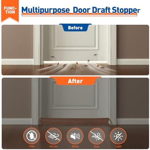MAGZO Door Draft Stopper 32 Inch Brown