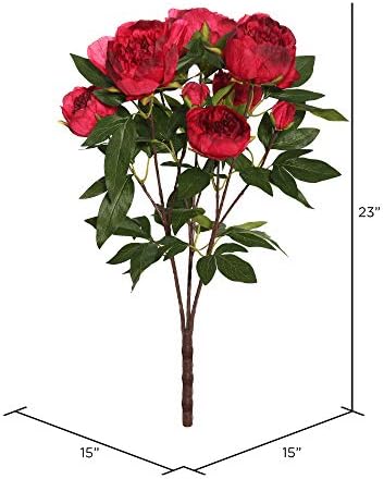 Vickerman 23 Inch Artificial Red Peony Bush