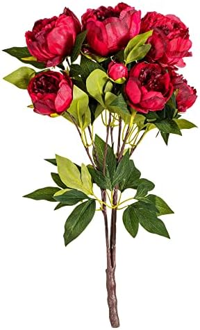 Vickerman 23 Inch Artificial Red Peony Bush
