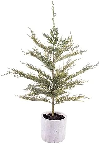 Vickerman 24 Inch Artificial Green Cedar Sapling Potted