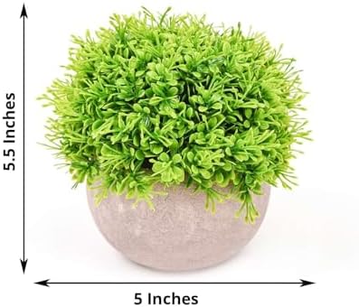 Efavormart 2 Pack Potted Artificial Boxwood Topiary in Gray Planter Pots