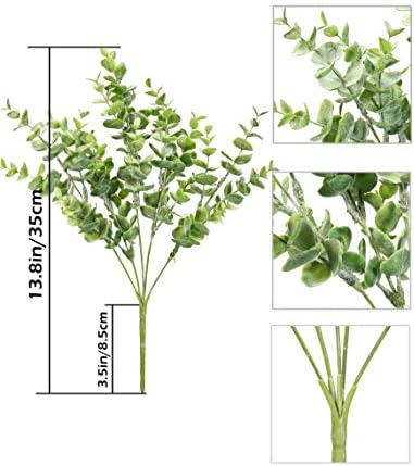 Flojery 4Pcs Artificial Silver Dollar Eucalyptus Branches