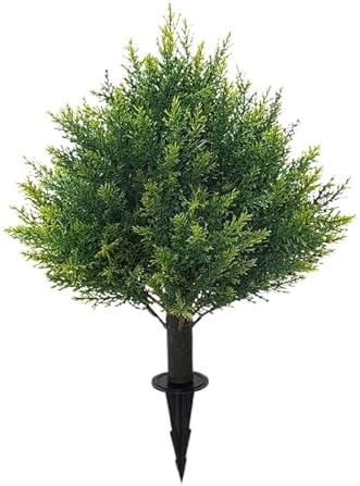 Artificial Cedar Topiary Trees Faux Greenery Decor