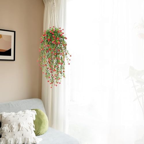 WEISPARK Artificial Hanging Flowers 4pcs Garland