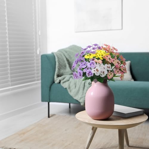 Poolfind Artificial Flowers 12 Bundles UV Resistant Pansy Decor