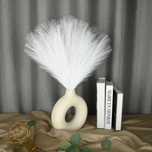 U-LIAN 12PCS White Faux Pampas Grass 24 Inch Decor
