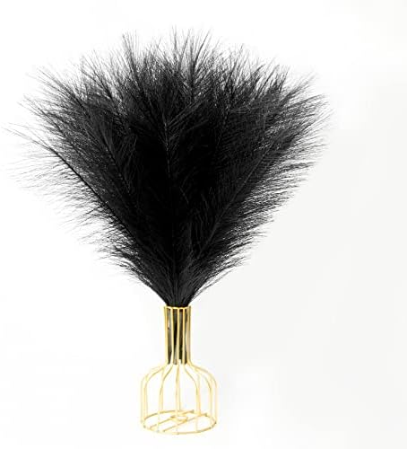 U-LIAN 6PCS Black Artificial Pampas Grass 17 Inch Decor