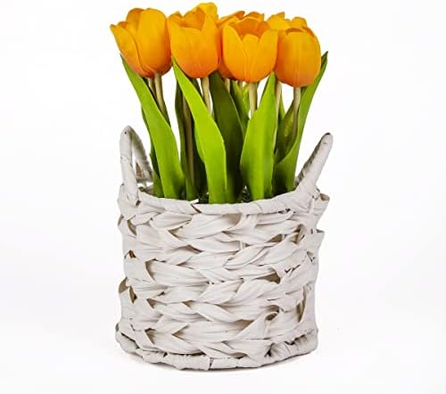 National Tree Company Artificial Tulip Bouquet Orange 10 Inches