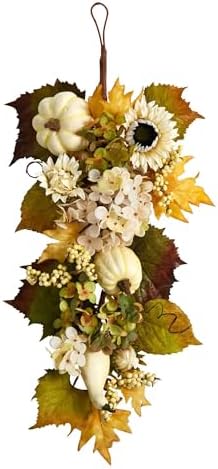 Nearly Natural 33in Fall Teardrop Flower Decor