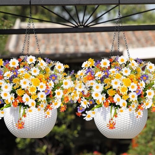 8 Bundle Artificial Daisy Flowers for Outdoor Decoration