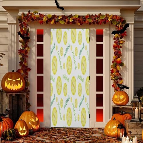 Susiyo Yellow Pickleball Halloween Door Cover