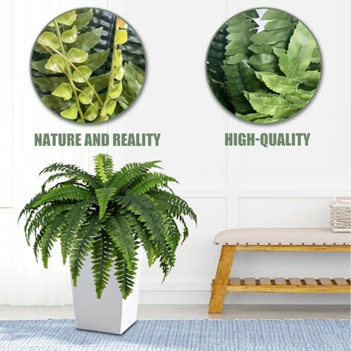 MDAL Large Artificial Boston Fern Bush Set of 2 48 Inch