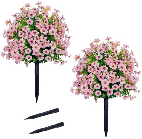 Realistic Artificial Violet Ball Topiary Tree with Ground Spikes