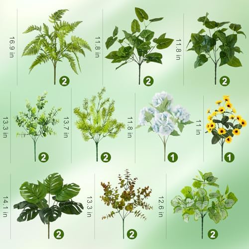 WINTS 17 Piece Artificial Plants Outdoor Decor Set